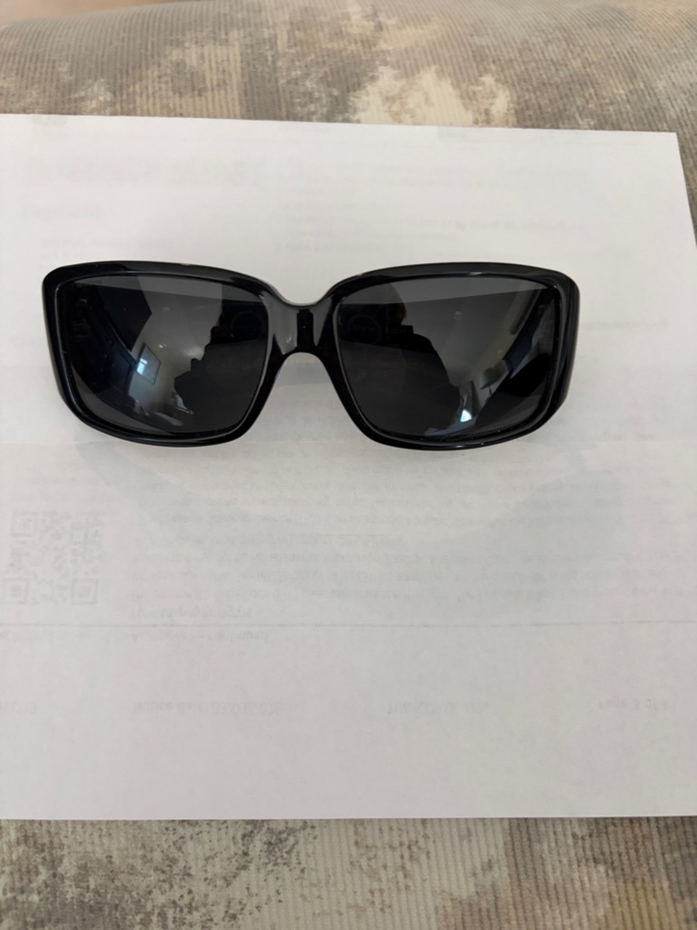 Prada Black Women's Rectangular Sunglasses